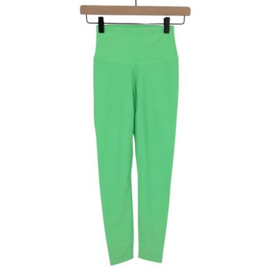 Wilo The Label 7/8 Ribbed Ankle Leggings Womens XS Apple Green Active Workout #Q